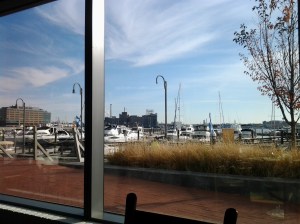 View From a Coffee Shop in Harbor East
