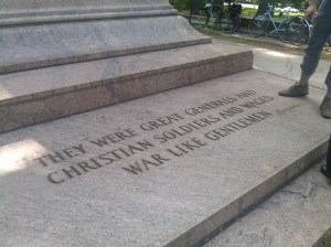 Jackson & Lee Monument Inscription at Art Museum Drive and Wyman Park Drive