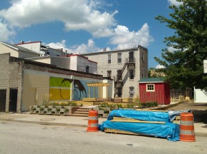 Raised Beds and a Tiny Barn at Exeter Street Gardens in Jonestown