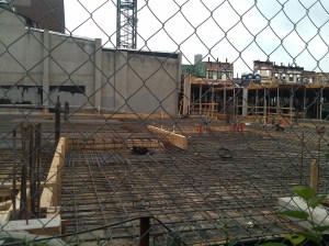 Preparing to Pour Cement at Bethel & Fleet