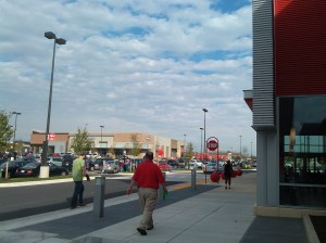 Folks Heading to the New Target at Canton Crossing at the East End of Boston Street