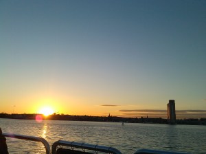 The Sun Setting Over Federal Hill From the Harbor Connector Between Locust Point & Fells Point