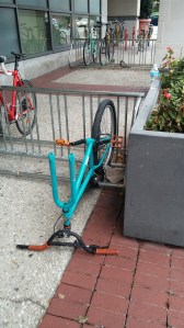 Missing Front Wheel From a Bike at Lombard & Greene