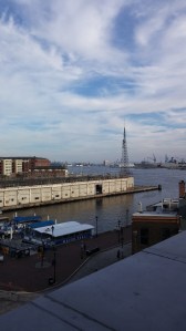 View from Admiral Fell Inn's 5th Floor at Thames & Broadway