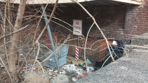 Trash Under the Overpass at Eager & Fallsway
