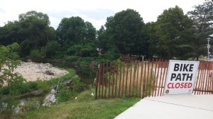 Bike Path Closed At The East End of Herring Run Trail